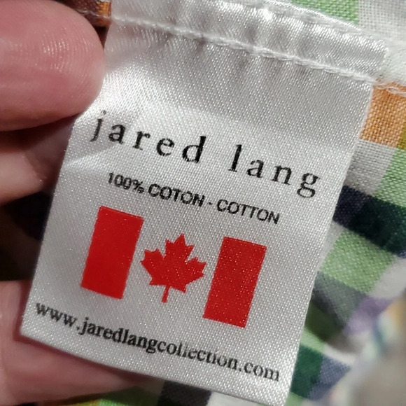 Jared Lang multicolored plaid long sleeve tab convertible shirt - Picture 6 of 6
